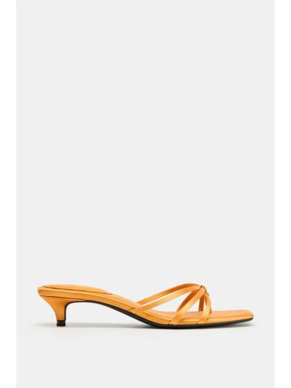 ZARA SATIN KITTEN HEEL SANDALS - Picture 5 of 7